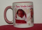 Caneca com alça e borada colorida